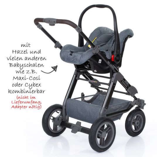 ABC Design Combi stroller Viper 4 with pneumatic wheels - incl. baby bath, sport seat & change color set Rose - Mountain