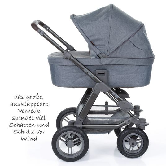 ABC Design Kombi-Kinderwagen Viper 4 mit Lufträdern - inkl. Babywanne, Sportsitz & Wechsel-Farbset Rose - Mountain