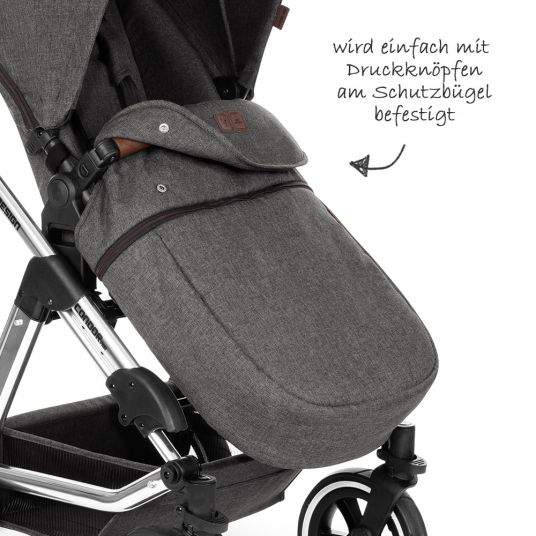 ABC Design Mitwachsende Beindecke für Kinderwagen - Diamond Edition - Asphalt