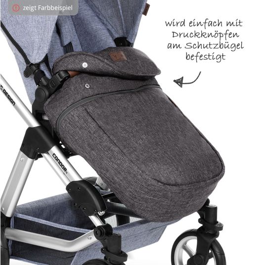 ABC Design Mitwachsende Beindecke für Kinderwagen - Ink