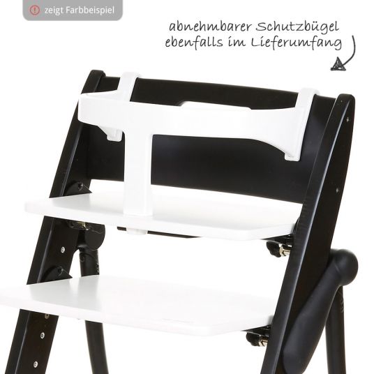 ABC Design Growing high chair set Hopper incl. safety bar and seat cushion - Chocolate / Coal