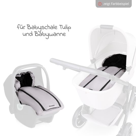 ABC Design Neugeborenen-Fußsack für Babyschale Tulip und Babywanne - Black