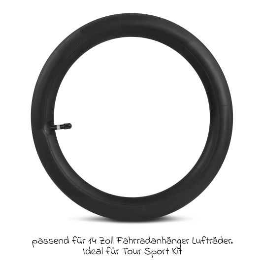 ABC Design Original replacement inner tube 14 inch for front wheel bike trailer Tour - Black