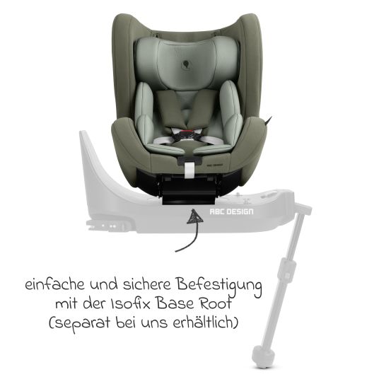 ABC Design Reboarder-Kindersitz Lily i-Size ab Geburt - 4 Jahre (45 cm - 105 cm) inkl. Sitzverkleinerer - Sage