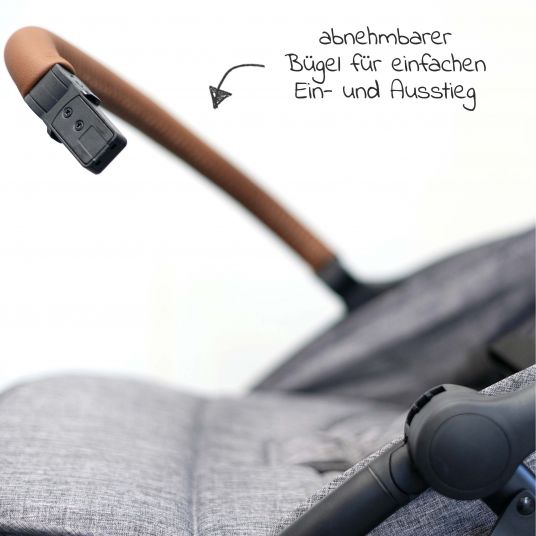 ABC Design Reisebuggy Flash mit Einhand-Faltung und Transporttasche - Woven Graphite