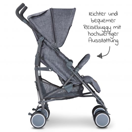 ABC Design Travel Buggy Genoa with recline function - Woven Anthracite