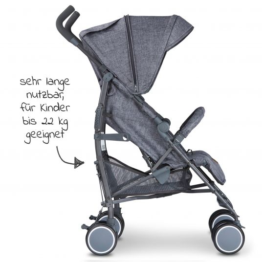 ABC Design Travel Buggy Genoa with recline function - Woven Anthracite