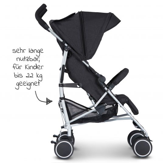 ABC Design Travel Buggy Genoa with recline function - Woven Black