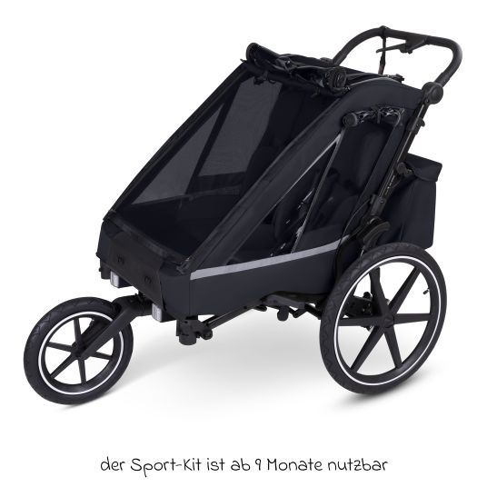 ABC Design Sport Kit extragroßes Jogger-Luftrad (24,5 cm) für Fahrradanhänger Tour - Black