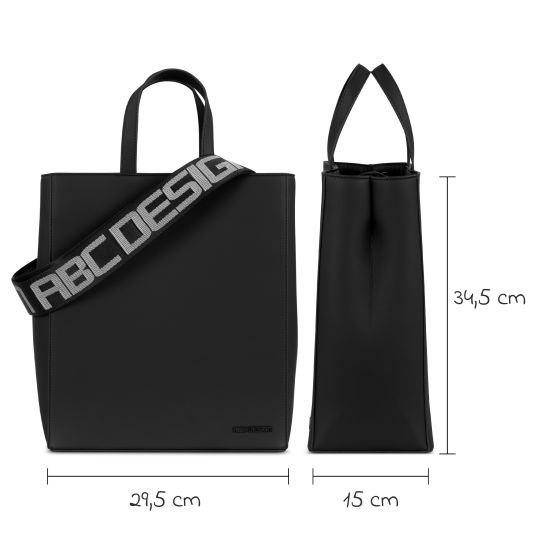 ABC Design Borsa a tracolla Tote Bag Daily con ampi scomparti - Nero