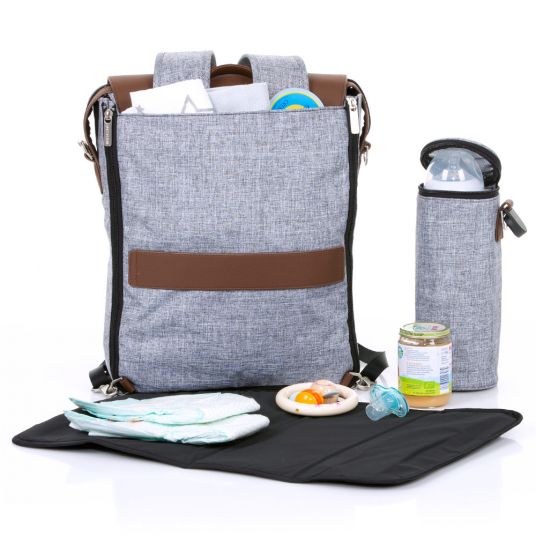 ABC Design Changing backpack City with lid compartment - incl. changing mat and accessories - Graphite Grey