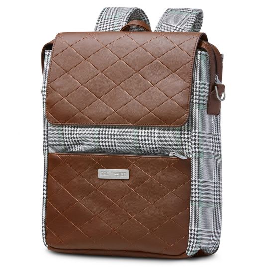 ABC Design Changing backpack City with large lid compartment - incl. changing mat & accessories - Fashion Edition - Emerald