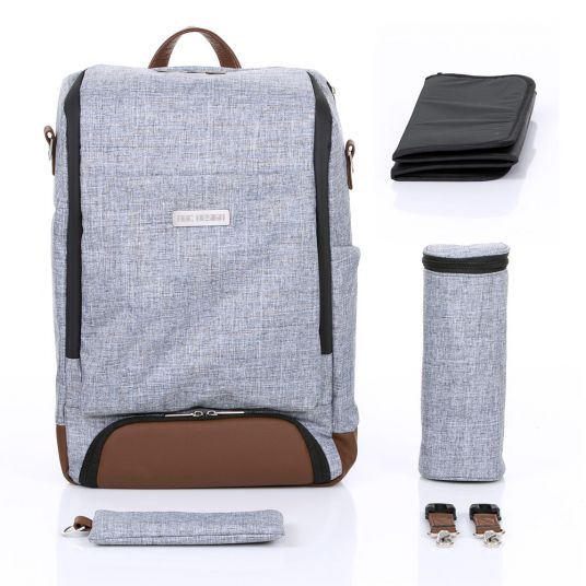 ABC Design Changing backpack Tour with large front compartment - incl. changing mat and accessories - Graphite Grey