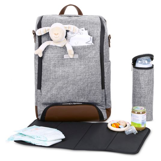 ABC Design Changing backpack Tour with large front compartment - incl. changing mat & accessories - Graphite Grey