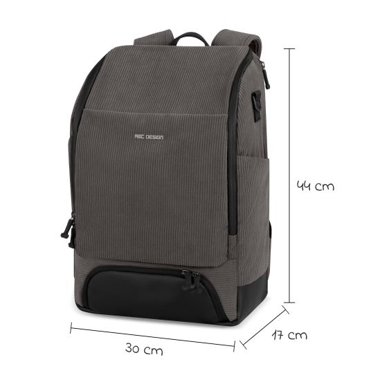 ABC Design Active changing backpack with large front compartment incl. changing mat & accessories - Almond