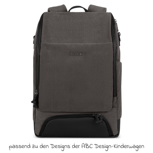 ABC Design Active changing backpack with large front compartment incl. changing mat & accessories - Almond