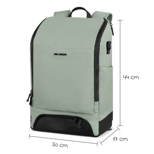 ABC Design Wickelrucksack Active mit großem Frontfach inkl. Wickelunterlage & Zubehör - Pine