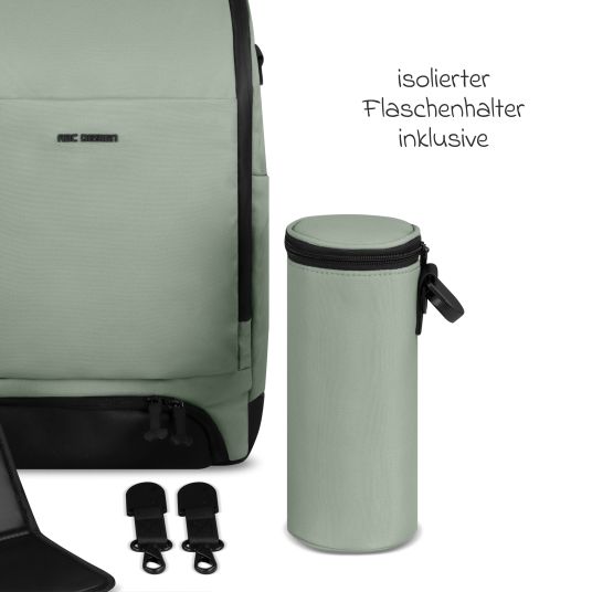 ABC Design Wickelrucksack Active mit großem Frontfach inkl. Wickelunterlage & Zubehör - Pine