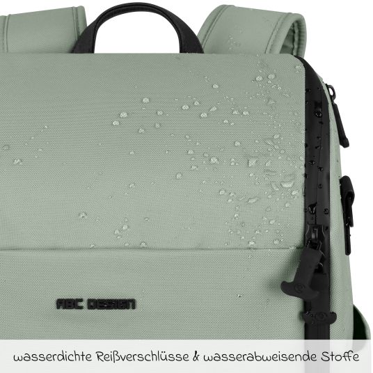 ABC Design Wickelrucksack Active mit großem Frontfach inkl. Wickelunterlage & Zubehör - Pine