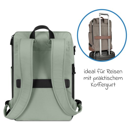 ABC Design Wickelrucksack Active mit großem Frontfach inkl. Wickelunterlage & Zubehör - Pine