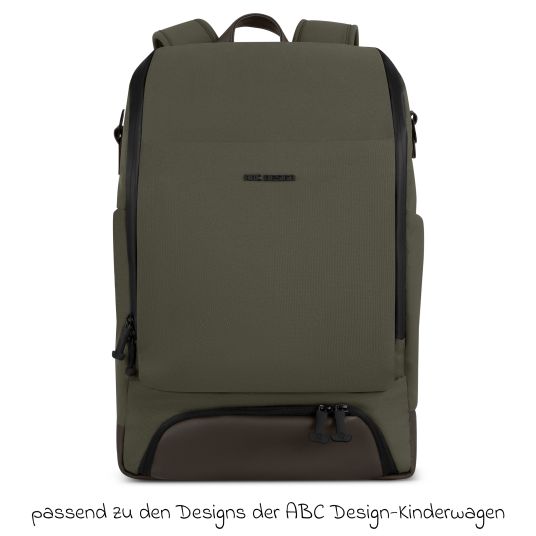 ABC Design Active changing backpack with large front compartment incl. changing mat & accessories - Pure - Avocado