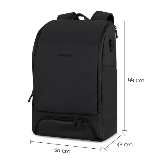 ABC Design Wickelrucksack Active mit großem Frontfach inkl. Wickelunterlage & Zubehör - Pure - Coal