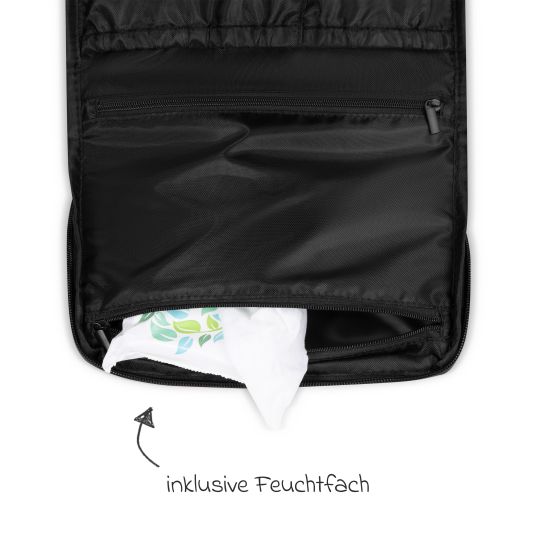 ABC Design Wickelrucksack Active mit großem Frontfach inkl. Wickelunterlage & Zubehör - Pure - Coal