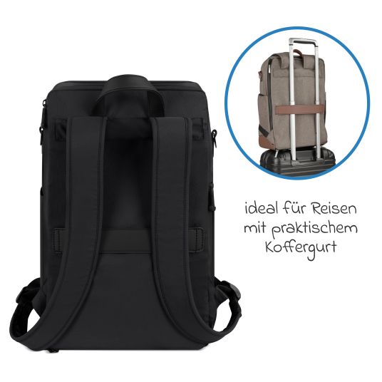 ABC Design Wickelrucksack Active mit großem Frontfach inkl. Wickelunterlage & Zubehör - Pure - Coal