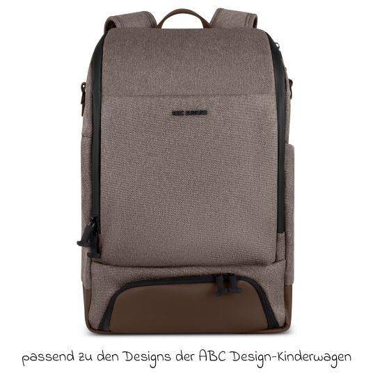 ABC Design Active changing backpack with large front compartment incl. changing mat & accessories - Pure - Nature