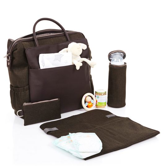 ABC Design Diaper bag Jetset - incl. diaper changing mat, bottle warmer and utensil bag - Leaf