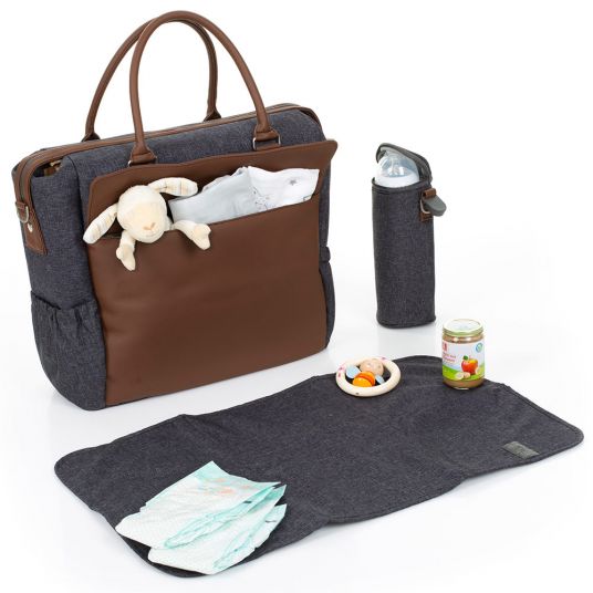 ABC Design Diaper bag Jetset - incl. diaper changing mat, bottle warmer and utensil bag - Street
