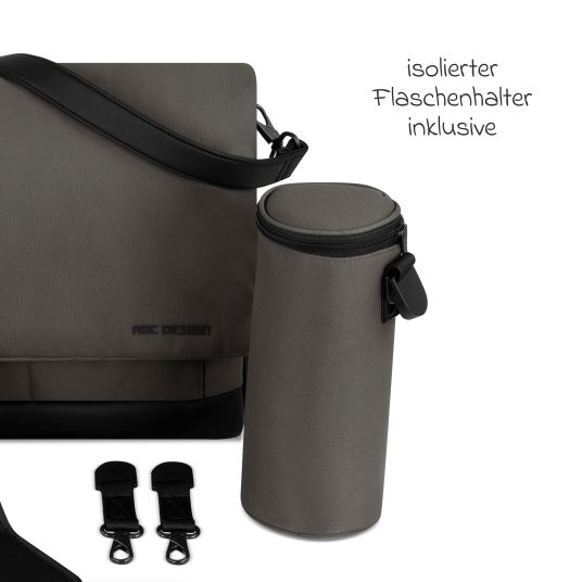 ABC Design Wickeltasche Urban - inkl. Wickelunterlage & viel Zubehör - Cloud