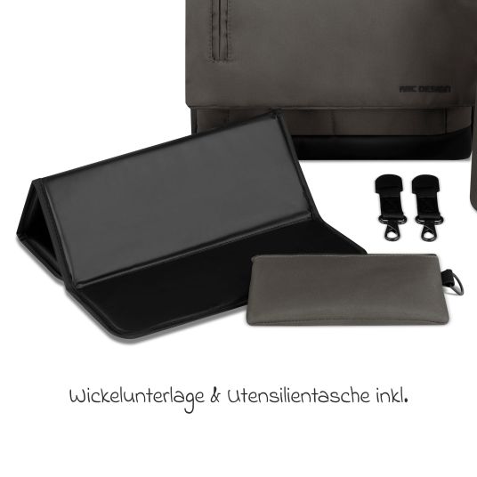 ABC Design Wickeltasche Urban - inkl. Wickelunterlage & viel Zubehör - Cloud