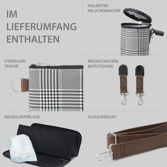 ABC Design Wickeltasche Urban - inkl. Wickelunterlage & viel Zubehör - Fashion Edition - Smaragd