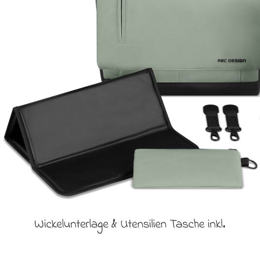 ABC Design Wickeltasche Urban inkl. Wickelunterlage & viel Zubehör - Pine