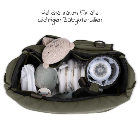 ABC Design Wickeltasche Urban inkl. Wickelunterlage & viel Zubehör - Pure - Avocado