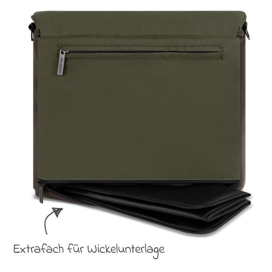 ABC Design Wickeltasche Urban inkl. Wickelunterlage & viel Zubehör - Pure - Avocado