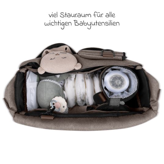 ABC Design Wickeltasche Urban inkl. Wickelunterlage & viel Zubehör - Pure - Nature