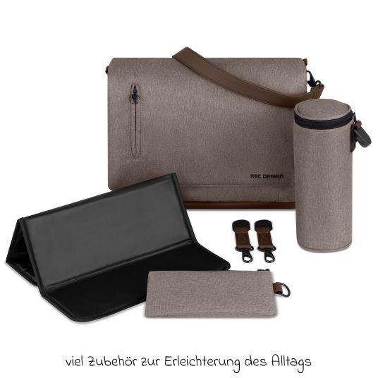 ABC Design Wickeltasche Urban inkl. Wickelunterlage & viel Zubehör - Pure - Nature