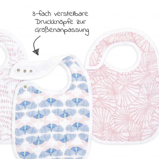 aden + anais Bibs with snaps - Pack of 3 cotton muslin - Deco Collection