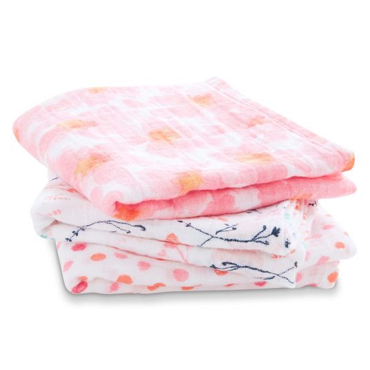 aden + anais Gauze diaper pack of 3 Classic Musy 70 x 70 cm - Petal Blooms