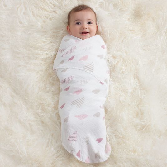 aden + anais Garza Swaddle 4 Pack Classic Swaddles 120 x 120 cm - Heart Breaker