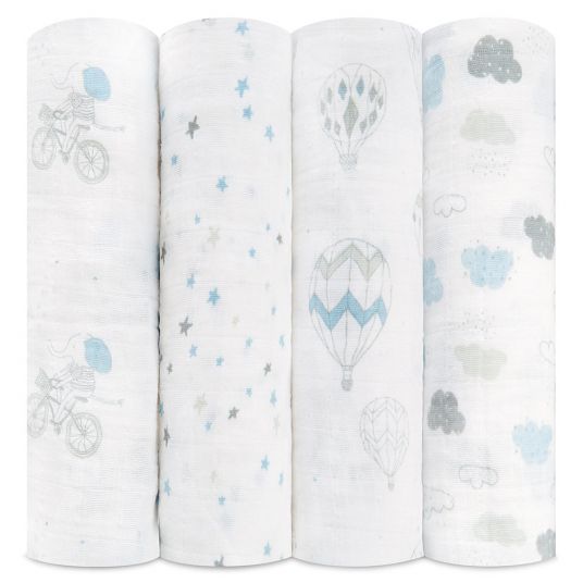 aden + anais Garza Swaddle 4 Pack Classic Swaddles 120 x 120 cm - Night Sky Reverie