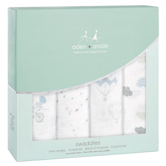 aden + anais Garza Swaddle 4 Pack Classic Swaddles 120 x 120 cm - Night Sky Reverie