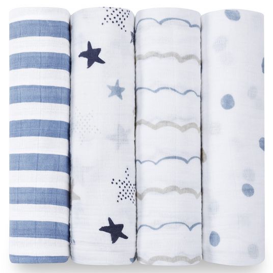 aden + anais Garza Swaddle 4 Pack Classic Swaddles 120 x 120 cm - Rock Star