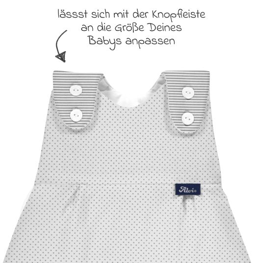 Alvi 2-tlg. Schlafsack Baby-Mäxchen - Dots - Grey - Gr. 50/56