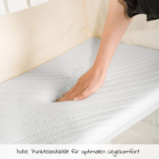 Alvi 3-piece mattress set for extra bed & cradle 40 x 90 cm - White & Silver Gray