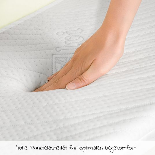 Alvi 3-piece mattress set for stroller 75 x 33 cm - White & Silver Gray