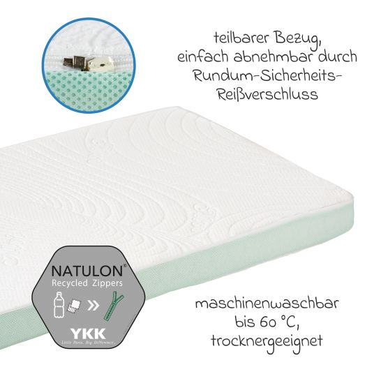 Alvi 4-tlg. Matratzen-Set für Kinderbett 70x140 cm - Babybettmatratze ALVImed® + Betteinlage + 2 Spannbettlaken