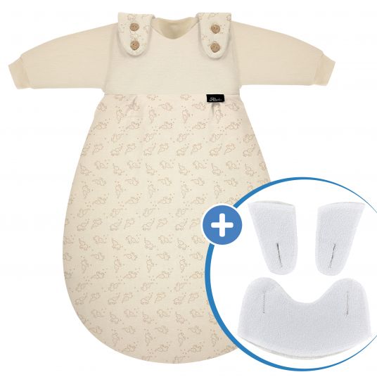 Alvi 4-piece sleeping bag set for newborn / baby mäxchen organic cotton Gr.50/56 + spit guard Clean & Dry Cover - Starfant
